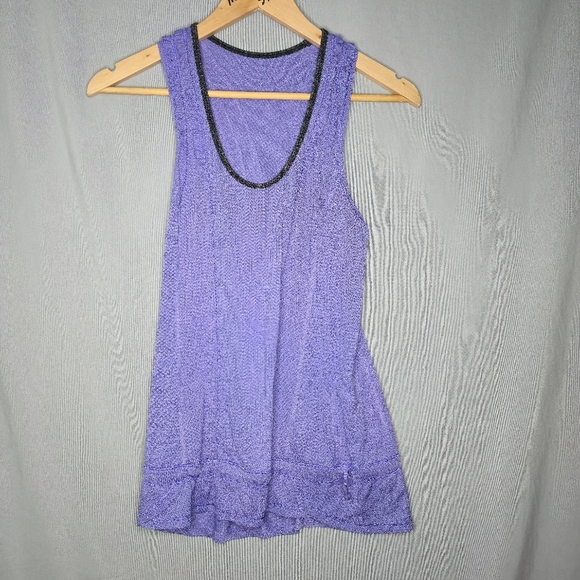 lululemon athletica Tops - Lululemon Ruffle Purple Tank Top Size 4